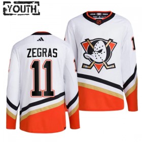 Dresovi Anaheim Ducks Trevor Zegras 11 Adidas 2022-23 Reverse Retro 2.0 Bijela Authentic - Dječji